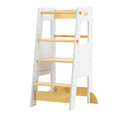 Toddler Standing Tower Adjustable Height - Super Stable Kids Kitchen Stool Helper - 3 Levels Adjustable Wooden Toddler Kitchen Stool