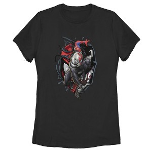 Women's Marvel Spider-Man Venom Mask Symbol T-Shirt - 1 of 3