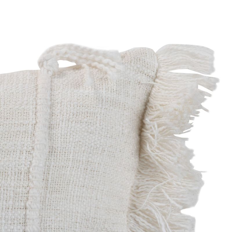 Striped Hand Woven 14x22" Decorative Cotton Throw Pillow with Hand Tied Tassels and Fringe - Foreside Home & Garden, 2 of 7