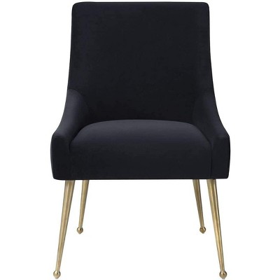 UNISOAR Dining Chair Velvet Upholstered Side Chair with Brushed Gold Leg