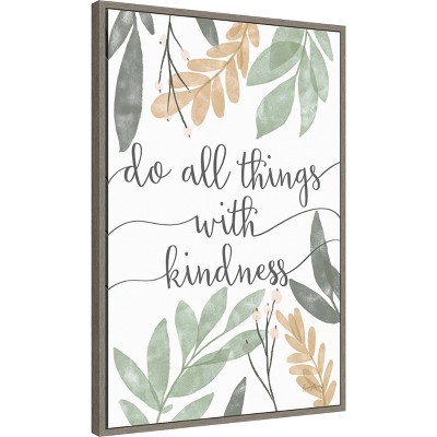 Sage Sayings IV Distressed Greywash Canvas Wall Art with Floater Frame