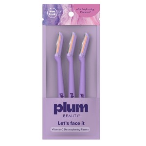 Plum Beauty Vitamin C Infused Facial Razors - 3ct : Target