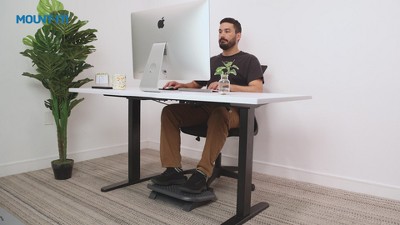 Black Adjustable Ergonomic Foot Rest with Massage Surface