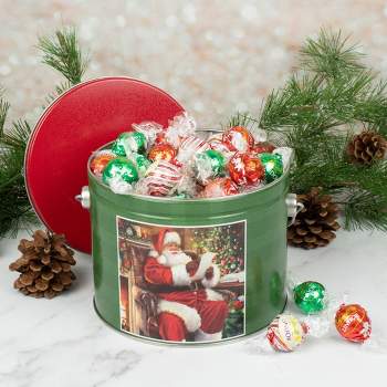 1.36 lb Christmas Candy Gift White Chocolate Peppermint Lindor Truffles by Lindt - Checking It Twice