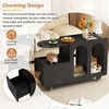 Mobile End Table with Lockable Wheels, Narrow Coffee Table with Storage, Accent Nightstand Sofa Side Table for Living Room Bedroom Office - 4 of 4