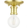 Livex Lighting Lansdale 1 - Light Flush Mount in  Satin Brass - 3 of 3