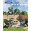 Modern HDPE Adirondack Chair, 380LB Oversized All-Weather Poly Lumber Outdoor Chair with Wood Grain, for Patio, Fire Pit & Pool - 3 of 4