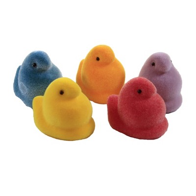 Easter 1.75" Boxed Flocked Peeps Set / 5 Decor Decorate Basket Chicks  -  Decorative Figurines