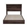 Queen Size Wooden Platform Bed with Storage Headboard and USB Charging Ports for Bedroom or Apartment - 4 of 4