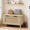 Storage Chest, Rattan Toy Chest, 30" Wooden Storage Bench w/Safety Hinge, Blanket Chest,Entryway Bench,Supports 350 lb, Storage Trunk for Playroom - 2 of 4