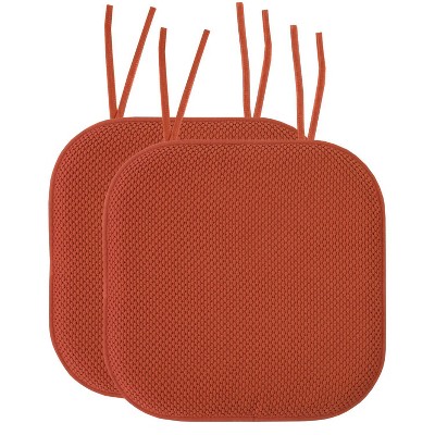 Honeycomb Memory Foam Non-Slip 16" x 16" Chair Cushion Pad with Ties by Sweet Home Collection®
