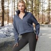 Anna-Kaci Active Women's Cropped Half-Zip Pullover Hoodie with Front Pocket - 3 of 4