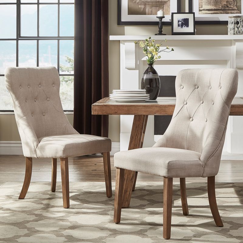Set of 2 Amiford Button Tufted hourglass Dining chair - Inspire Q, 4 of 5
