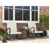 Saint Birch 3-piece set Rocking Chairs with End Table, Beige - 2 of 4