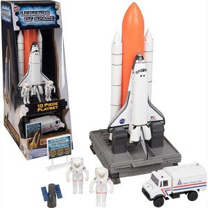 Space Shuttle And Toy Rocket Ship Set - 10 Piece Complex 39 Launch