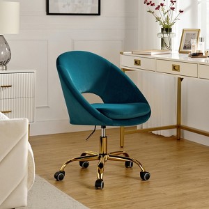 Hector Modern Velvet  Ergonomic Swivel Office Desk Chair with Adjustable Height | Karat Home - 1 of 4