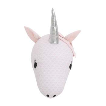 NoJo Unicorn Plush Head Wall Décor - Pink and White