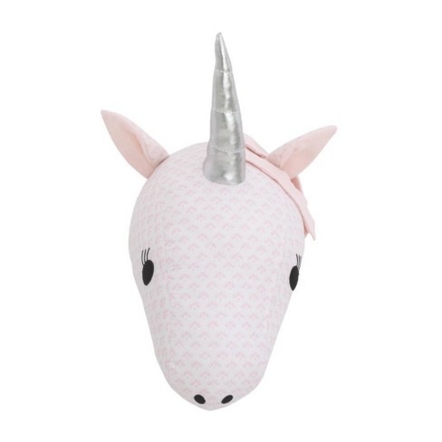 Nojo Unicorn Plush Head Wall Décor Pink And White Target - Stuffed Unicorn Head Wall Decor