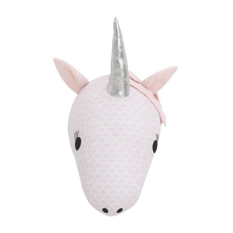NoJo Unicorn Plush Head Wall D&#233;cor - Pink and White, 1 of 5