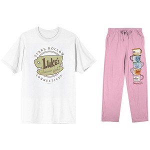 Gilmore Girls Luke' Diner Ladies Sleep Set Short Sleeve Tee and Joggers - 1 of 4