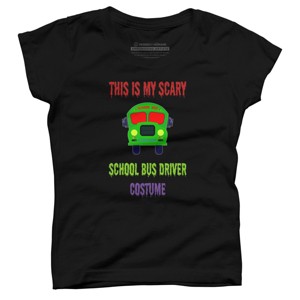 Girl's Design By Humans Halloween School Bus Driver Costume By TeeShirtMadness T-Shirt - 1 of 3