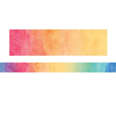 Teacher Created Resources Watercolor Straight Rolled Border Trim, 50 Feet (Pack of 6)