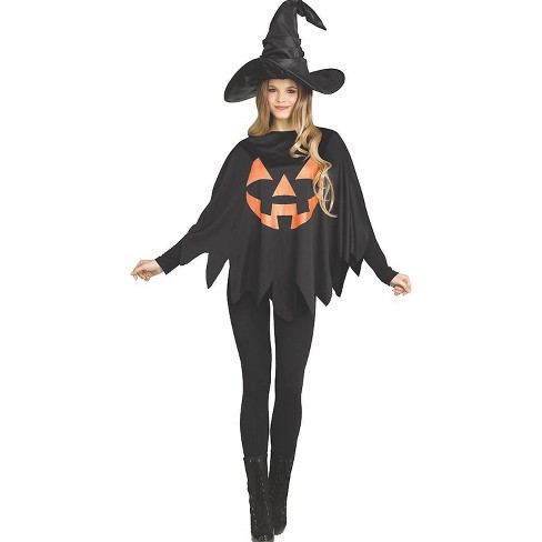 Fun World Womens Jack-o-lantern Pumpkin Pullover Costume - One Size Fits  Most - Black : Target