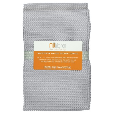 3pk Bar Mop Kitchen Towel Gray - MU Kitchen