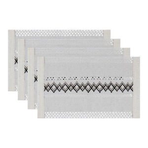 REGALWOVEN Cotton Linen Washable Indoor Outdoor Placemats 20" x 12" 4 Pcs - 1 of 4