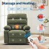 8-Point Vibration Massage Rocking Recliner Chair, 360° Swivel Linen Glider Chairs,Lumbar Heating,Side Pocket,Two Cup Holders,400LBS - 4 of 4