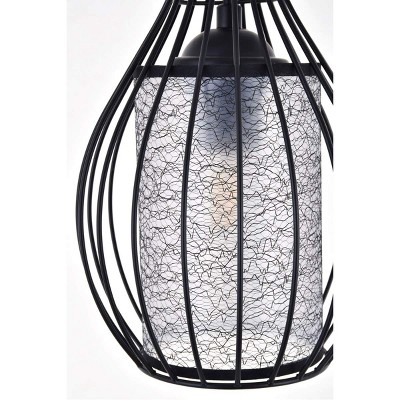 Miya Contemporary Black Pendant Light 6.7" Acrylic & Metal