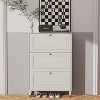 KTMBDW Shoes Storage Cabinet with 3 Flip Drawers, Freestanding Shoe Organizer with Legs, Narrow Shoe Rack Cabinet, Shoe Cabinet for Entryway, White - 2 of 4