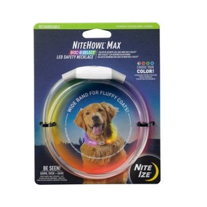 Nite Ize NiteHowl Max Rechargeable LED Safety Necklace - Dog Accessories for Long & Fluffy Coats - LED Glow Necklace for Dogs - Disc-O Select - 1 of 4