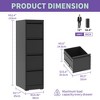 NicBex Modern File Cabinet with Lock, Vertical Metal Filing Cabinets with Drawers and Anti-Tilt Design,Office Cabinet for Home, Office,Black/White - 3 of 4