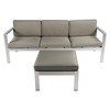 2-piece Three Person Sofa Set, All Aluminum Wide Arm 3-seater Sofa With Non-slip Mat Zipper Design,Soft Cushion Couch Set - 2 of 4