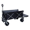 Grungis Folding Heavy Duty Wagon Cart with Adjustable Handle & Cup Holders,Shopping Cart with Quiet Wheels,Utility Cart for Camping,Shopping - 2 of 4