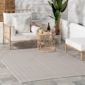 Home Conservatory Pinstripe Handwoven Indoor/Outdoor Area Rug - 1 of 4