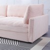 112" Corduroy Sofa, 4-Seater Lounge Sofa with Cushions and Throw Pillows, Modern Luxury Living Room Couch - 3 of 4