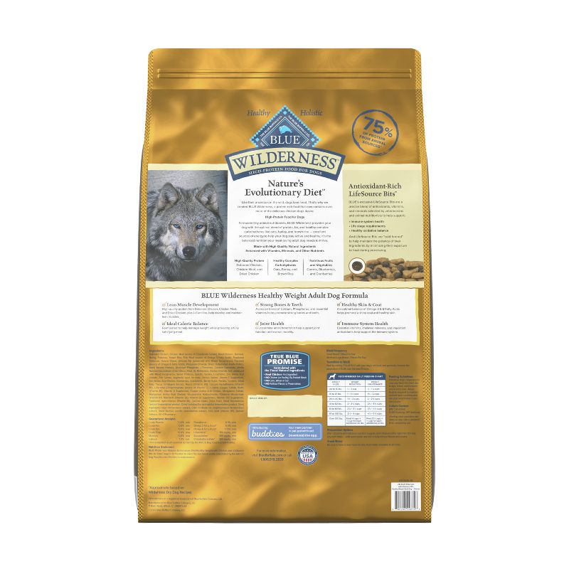 Blue Buffalo Healthy Weight Adult Dry Dog Food with Chicken Flavor - 24lbs, 3 of 13