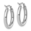 Black Bow Jewelry 3mm Round Hoop Earrings in 14k White Gold, 20mm (3/4 Inch) - 3 of 4