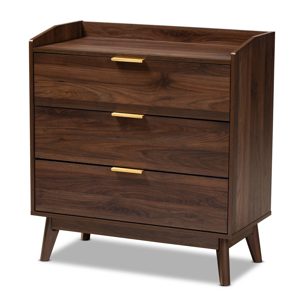 Photos - Dresser / Chests of Drawers Lena Walnut Chest Brown - Baxton Studio