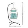 FURNIinspire Patio Swings Wicker Hanging Chair Swing Chair Egg Chair, Outdoor Indoor Swing Chair With Blue Cushion, Gray, 38“*38"*76" - 3 of 4