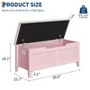 Wooden Storage Chest with Seat Cushion, Storage Chest with 2 Safety Hinges, Entryway Bench - 2 of 4