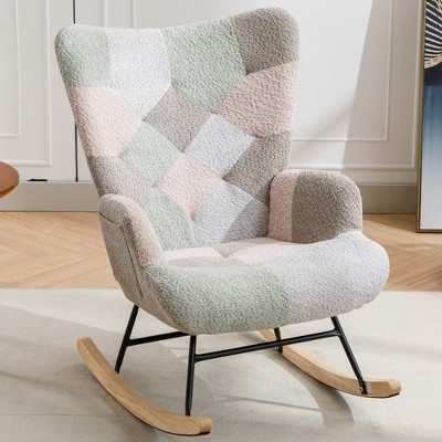 Rocking Chair For Nursery, Fabric Sofa Chair, Upholstered Fabric ...