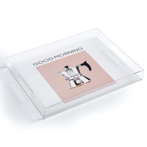 Mambo Art Studio Italian Coffee Maker Pink Acrylic Tray - Deny Designs - image 1 of 4