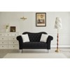 Velvet Rolled Arm Chesterfield Loveseat Sofa with Two Pillow,Tufted for Office Home - 3 of 4