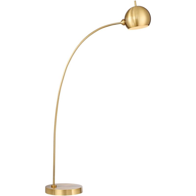 Possini Euro Design Ardeno Modern Chairside Arc Floor Lamp Standing 70" Tall Brass Gold Swivel Head for Living Room Reading Bedroom Office House Home, 5 of 10