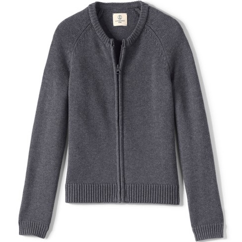 cotton zip front cardigan