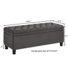NicBex Upholstered Tufted Button Storage Bench,Linen Entry Bench with Spindle Wooden Legs,Storage Ottoman Bench for Living Room,Bedroom - 3 of 4