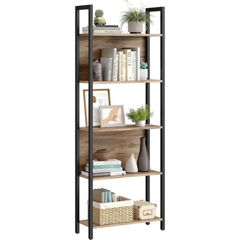 Vasagle 5-tier Bookshelf, Storage Rack Shelf Camel Brown And Black : Target